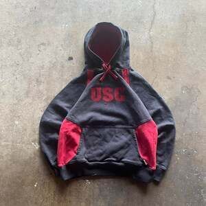 Vintage 90's Nike Team USC Center Swoosh Two-Tone Hoodie - Large